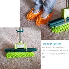 img 2 attached to 8 PCS M-jump Duster Mop Slippers Shoes Cover – Multi-function Chenille Fibre Dust Mop Slippers for Floor Cleaning in Bathroom, Office, Kitchen – Washable, House Polishing & Cleaning