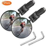 🚲 bike mirror handlebar mount set of 2: convex bicycle rear view mirrors for mountain road bike cycling logo