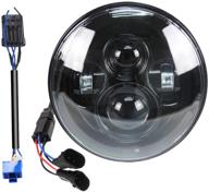 high performance 7 inch super white led headlight for hd street glide - fits 2014-2020 street glide special, dual beam hi-lo headlamp, black housing logo