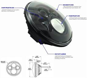 img 1 attached to Высокопроизводительный 7-дюймовый супербелый светодиодный фара для HD Street Glide - подходит для Street Glide Special 2014-2020, двойной луч Hi-Lo, черный корпус.
