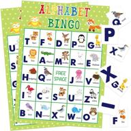 🐾 alphabet bingo game for kids: fun animal letter learning activity for 24 players at school, home, or birthday parties логотип