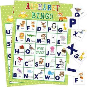 img 4 attached to 🐾 Alphabet Bingo Game for Kids: Fun Animal Letter Learning Activity for 24 Players at School, Home, or Birthday Parties