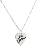 🎸 inspiration pendant necklace featuring jesus christ guitar pick by lux accessories logo