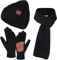 🧤 women's winter beanie and touchscreen gloves: warm accessories for cold weather with scarves & wraps logo