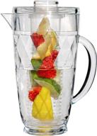 home essentials &amp; beyond water infuser pitcher - stylish acrylic fruit infuser water pitcher - durable shatterproof design - perfect for iced tea, refreshing fruit infused water, and juice (70 oz) logo