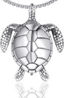 🐢 xusamss punk rock titanium steel turtle tag pendant chain necklace - vibrant 24inches box chain logo