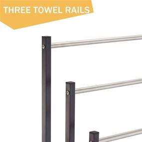 img 3 attached to 🧺 3 Tier Stainless Steel Freestanding Towel Rack for Bathroom Floor - Pool Towel Drying Holder, Chrome & Black - Ideal as Outdoor Blanket Rack
