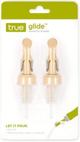 img 1 attached to 🥃 Premium True Weighted Gold Liquor Set - Effortless Glide Pourers (Set of 2)