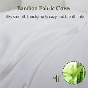 img 1 attached to 🌿 L LOVSOUL Cooling Bamboo Comforter California King Size: Lightweight Down Alternative Duvet Insert for a Soft and Quilted Bedding Experience - White Comforter, 108x98 Inches