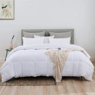 🌿 l lovsoul cooling bamboo comforter california king size: lightweight down alternative duvet insert for a soft and quilted bedding experience - white comforter, 108x98 inches logo