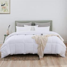 img 4 attached to 🌿 L LOVSOUL Cooling Bamboo Comforter California King Size: Lightweight Down Alternative Duvet Insert for a Soft and Quilted Bedding Experience - White Comforter, 108x98 Inches