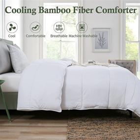 img 3 attached to 🌿 L LOVSOUL Cooling Bamboo Comforter California King Size: Lightweight Down Alternative Duvet Insert for a Soft and Quilted Bedding Experience - White Comforter, 108x98 Inches
