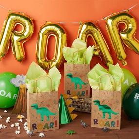 img 3 attached to Dino-mite Party Favors: 24 Pack of Dinosaur Gift Bags for Kid's Birthday Bash!