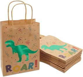 img 4 attached to Dino-mite Party Favors: 24 Pack of Dinosaur Gift Bags for Kid's Birthday Bash!