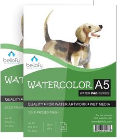 img 4 attached to 🎨 Bellofy Water Coloring Paper Journal - 5.8x8.3 in - 130 IB 190 GSM - Perfect for Kids & Artists- Cold Press Watercolor Finish - Ideal for Wet Media