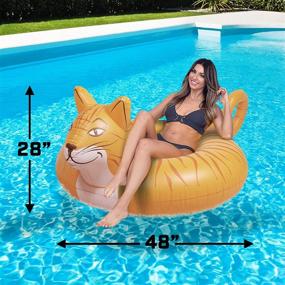 img 1 attached to GoFloats Meowzers The Cat Party Tube: Stylish Orange Inflatable Raft for Adults and Kids