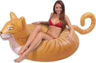 gofloats meowzers the cat party tube: stylish orange inflatable raft for adults and kids логотип