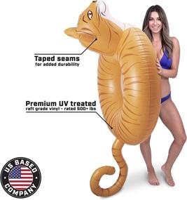 img 2 attached to GoFloats Meowzers The Cat Party Tube: Stylish Orange Inflatable Raft for Adults and Kids
