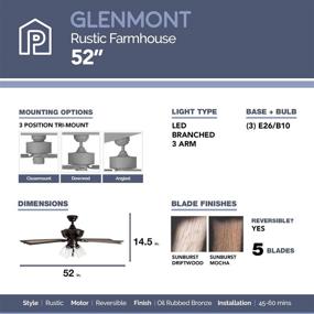 img 1 attached to 🏡 Contemporary Oil-Rubbed Bronze 52-inch Glenmont Barnwood Blades by Prominence Home, Model 40278-01