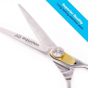 img 2 attached to Barber Hair Cutting Scissors - Japanese Stainless Steel Salon Scissors - Equinox Professional Razor Edge Series - 6.5” Overall Length - Fine Adjustment Tension Screw - Premium Hair Cutting Shears