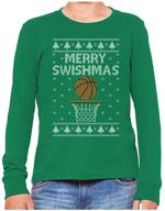 boys' clothing: swishmas basketball-themed christmas sweater t-shirt logo