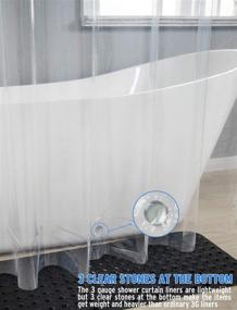 img 2 attached to 🛁 Buy AmazerBath 2 Pack Thin Shower Curtain Liners - 72 x 96 Inches - Waterproof PEVA 3G Curtains with Heavy Duty Stones and 12 Grommet Holes - Clear Plastic Liners