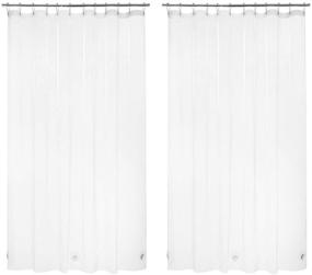 img 4 attached to 🛁 Buy AmazerBath 2 Pack Thin Shower Curtain Liners - 72 x 96 Inches - Waterproof PEVA 3G Curtains with Heavy Duty Stones and 12 Grommet Holes - Clear Plastic Liners