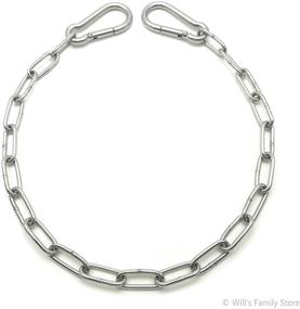 img 2 attached to 🔒 Will's Store: Stainless Steel Gate Chain Lock featuring Carabiners - M6x60mm