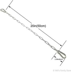 img 3 attached to 🔒 Will's Store: Stainless Steel Gate Chain Lock featuring Carabiners - M6x60mm