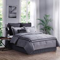 🛏️ shalala 8-piece hotel style comforter set with matching bed skirt, pillow shams, decorative pillows - all season gray full/queen logo