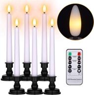 🕯️ ymenow led taper candles with remote - 6pcs battery operated flameless flickering window candles for home christmas wedding decoration - warm white логотип