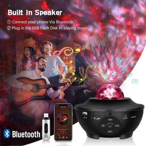 img 2 attached to 🌌 Enhance Your Space with the Star Projector, BS ONE Galaxy Projector, Ocean Wave Night Light Starry Light Projector with Bluetooth Speaker and Remote Control