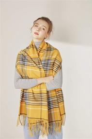 img 2 attached to 🧣 Cashmere Yellow Blanket: Premium Women's Accessories in Scarves & Wraps by PINCTROT