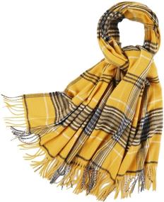 img 4 attached to 🧣 Cashmere Yellow Blanket: Premium Women's Accessories in Scarves & Wraps by PINCTROT