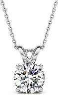 sparkling elegance: allencoco white gold plated sterling silver cubic zirconia solitaire pendant necklace logo