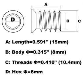 img 3 attached to Pack of 50 Threaded Insert Nuts for Wood Furniture, 1/4-20 Screw in Nuts, 3/5" Length