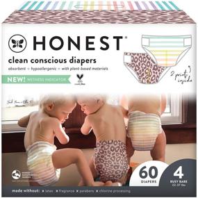 img 4 attached to 🌈 Honest Company Club Box Clean Conscious Diapers Rainbow Stripes Wild Thang Size 4 - 60 Count (Packaging + Print May Vary)