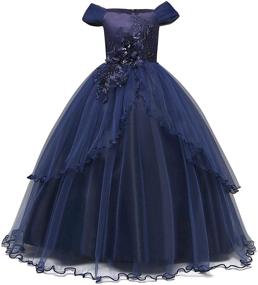 img 4 attached to 👗 Applique Princess Girls' Dresses for Weddings, Birthdays, and Special Occasions by TTYAOVO