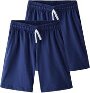 spring&gege boys soft cotton knit jersey shorts, 2-pack: comfy and stylish bottoms for boys logo