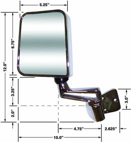 img 2 attached to 🚙 CIPA 44450 Jeep Driver Side Original Style Replacement Mirror - Manual Foldaway, Non-Heated, Chrome Finish