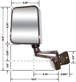 img 1 attached to 🚙 CIPA 44450 Jeep Driver Side Original Style Replacement Mirror - Manual Foldaway, Non-Heated, Chrome Finish