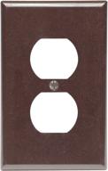 🔌 midway size brown leviton 80503 1-gang duplex device receptacle wallplate, thermoset, device mount logo