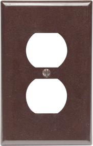 img 1 attached to 🔌 Midway Size Brown Leviton 80503 1-Gang Duplex Device Receptacle Wallplate, Thermoset, Device Mount