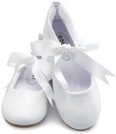 👧 girls' ribbon tie ballerina mary jane flats by olivia k - adorable & stylish shoes logo