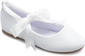 img 3 attached to 👧 Girls' Ribbon Tie Ballerina Mary Jane Flats by Olivia K - Adorable & Stylish Shoes