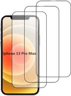 📱 премиум 3-пак iphone 13 pro max защитное стекло для экрана: без пузырей, 9h твердость, устойчивое к царапинам закаленное стекло. логотип