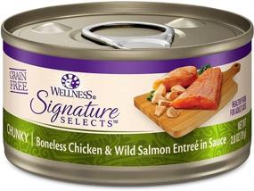 img 1 attached to 🍲 Wellness Canned Grain-Free Wet Cat Food Bundle - 4 Flavors Variety Pack with Hotspot Pets Food Bowl (12 Cans - Chicken & Beef, Chicken & Liver, Chicken & Salmon, Chicken & Turkey) (2.82oz)