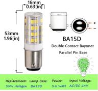 лампа ba15d led переменного тока 110-130 в, эквивалентная галогенной лампе 35 вт для швейных машин kenmore, singer - комплект из 2 штук (дневной белый свет) логотип