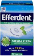 🦷 efferdent anti-bacterial denture cleanser tablets: mint flavored, 90 count - effective care for dentures logo