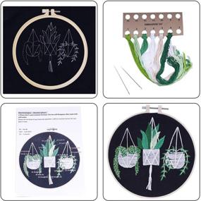 img 2 attached to Vibrant Floral Embroidery Kits: Complete Starter Set with Colorful Flower and Plant Designs, Hoop, Thread, Stamped Cloth, and Tools